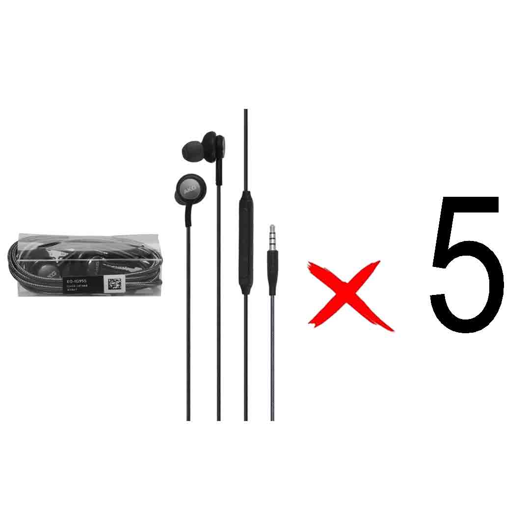 هندزفری با سیم جک 3.5 میلی متری AKG مدل EO-IG955 S8-طوسی (بسته 5 عددی)